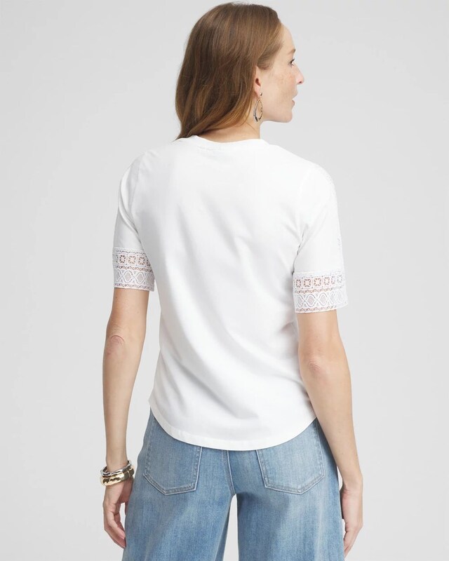 Trim Detail V-neck Tee - image 3